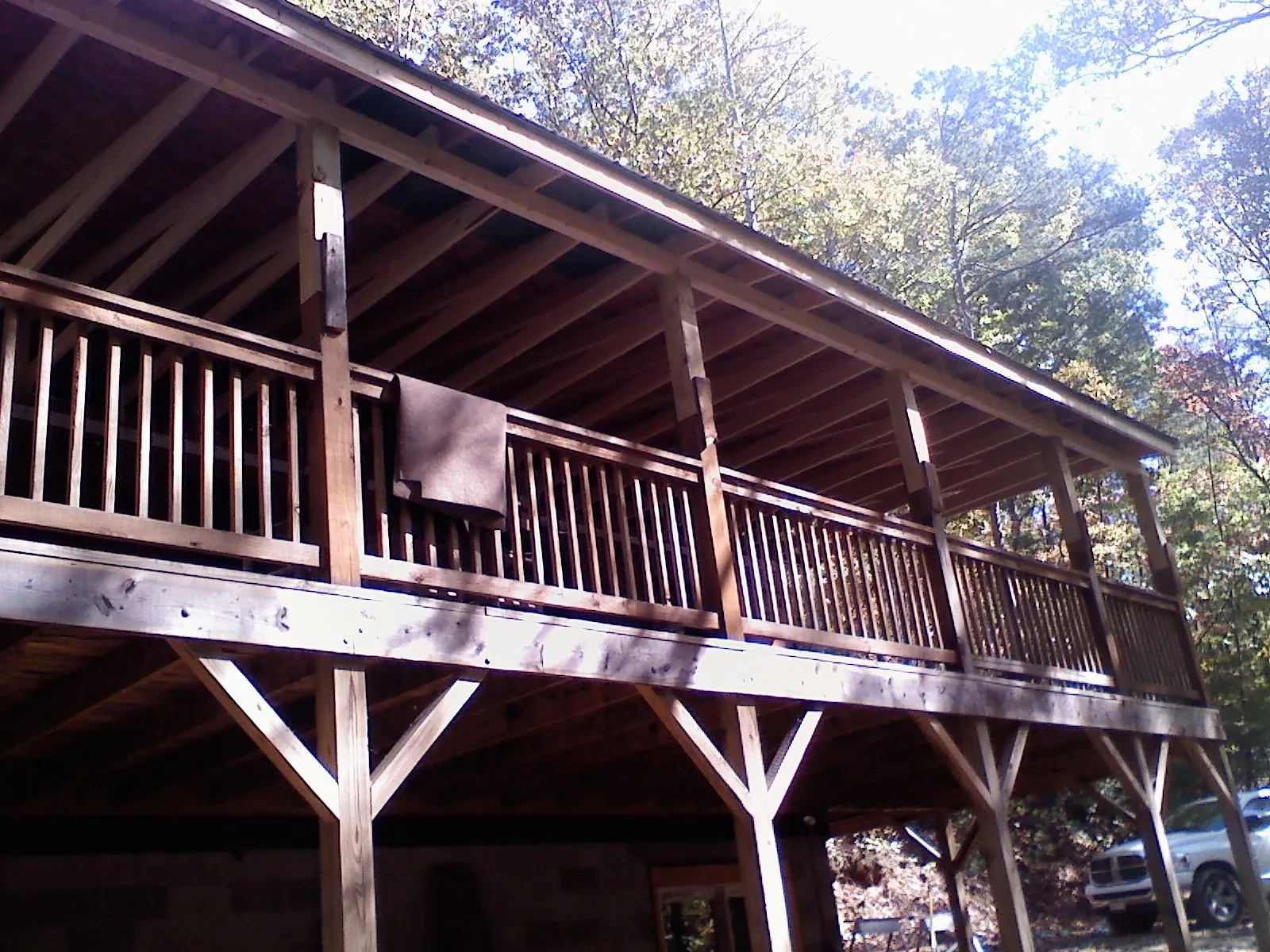 Timber framing under a new elevated porch and deck — Roof Leak Repair in Dornsife by Roofing Brothers